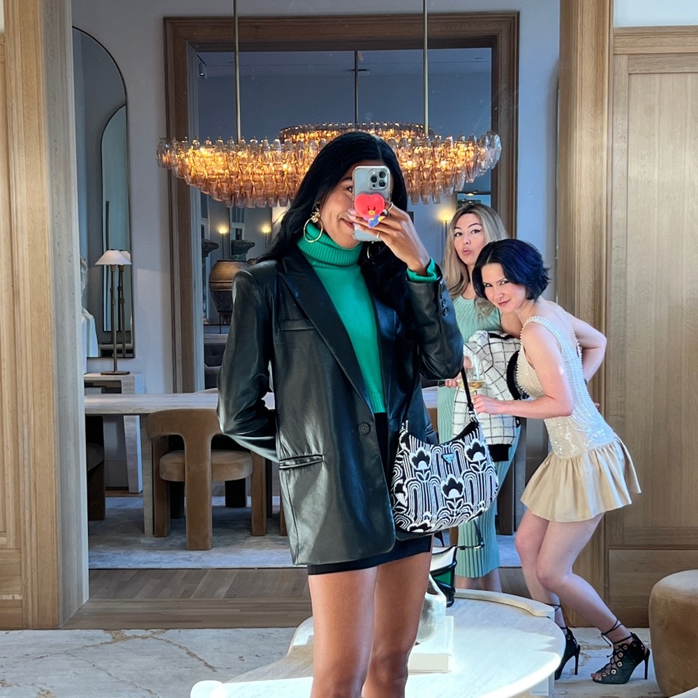 Zara Faux Leather Blazer